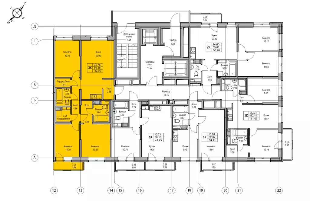 3-комнатная квартира: Санкт-Петербург, Ивинская улица, 5к2 (80.6 м) - Фото 2