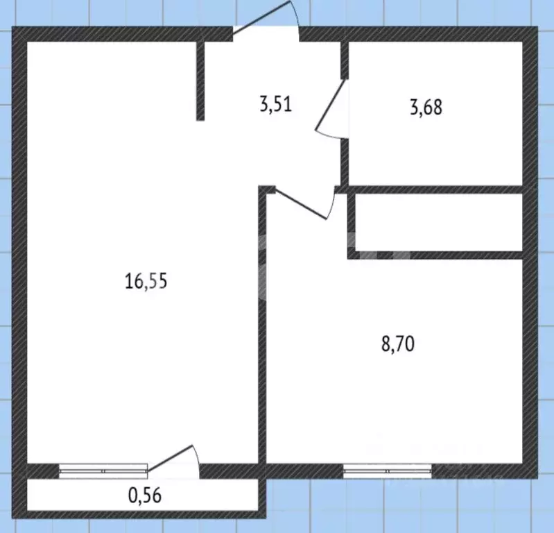 1-к кв. Белгородская область, Белгород Донецкая ул., 79Ак8 (33.0 м) - Фото 1