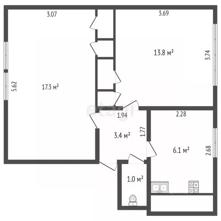 2-к кв. Камчатский край, Петропавловск-Камчатский Школьная ул., 5 ... - Фото 2