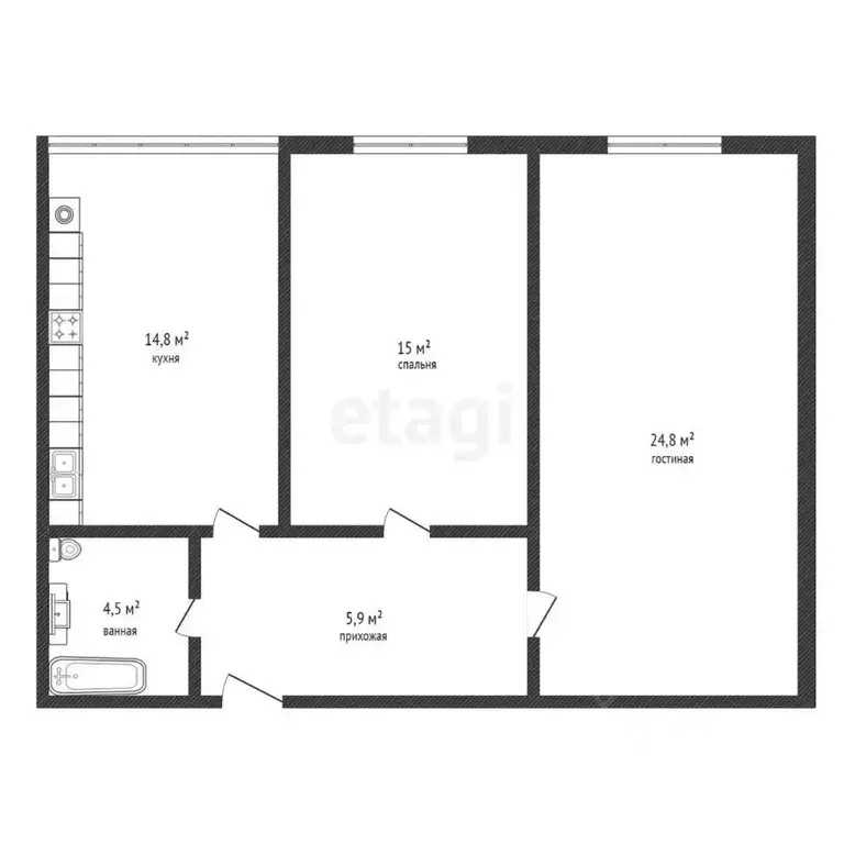 2-к кв. Дагестан, Махачкала ул. Абдулхакима Исмаилова, 307 (65.0 м) - Фото 1