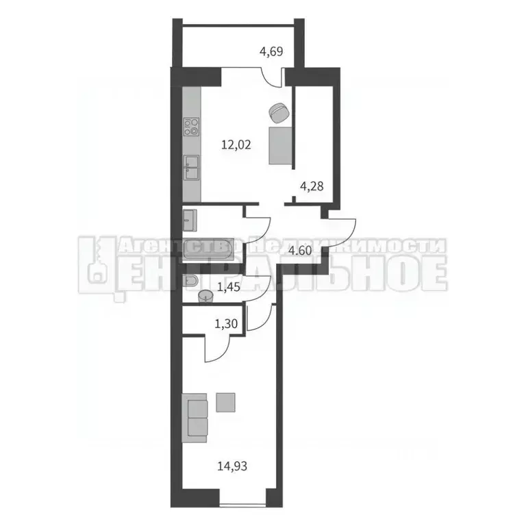 1-к кв. Смоленская область, Смоленск проезд Ипподромный, 7к1 (47.0 м) - Фото 2