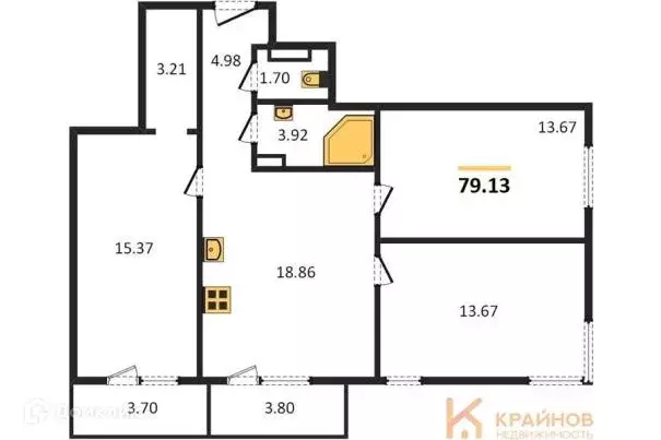 Продаётся 3-к квартира, 79.13 м - Фото 0