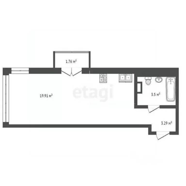 Студия Крым, Сакский район, с. Фрунзе ул. Мира (19.9 м) - Фото 0
