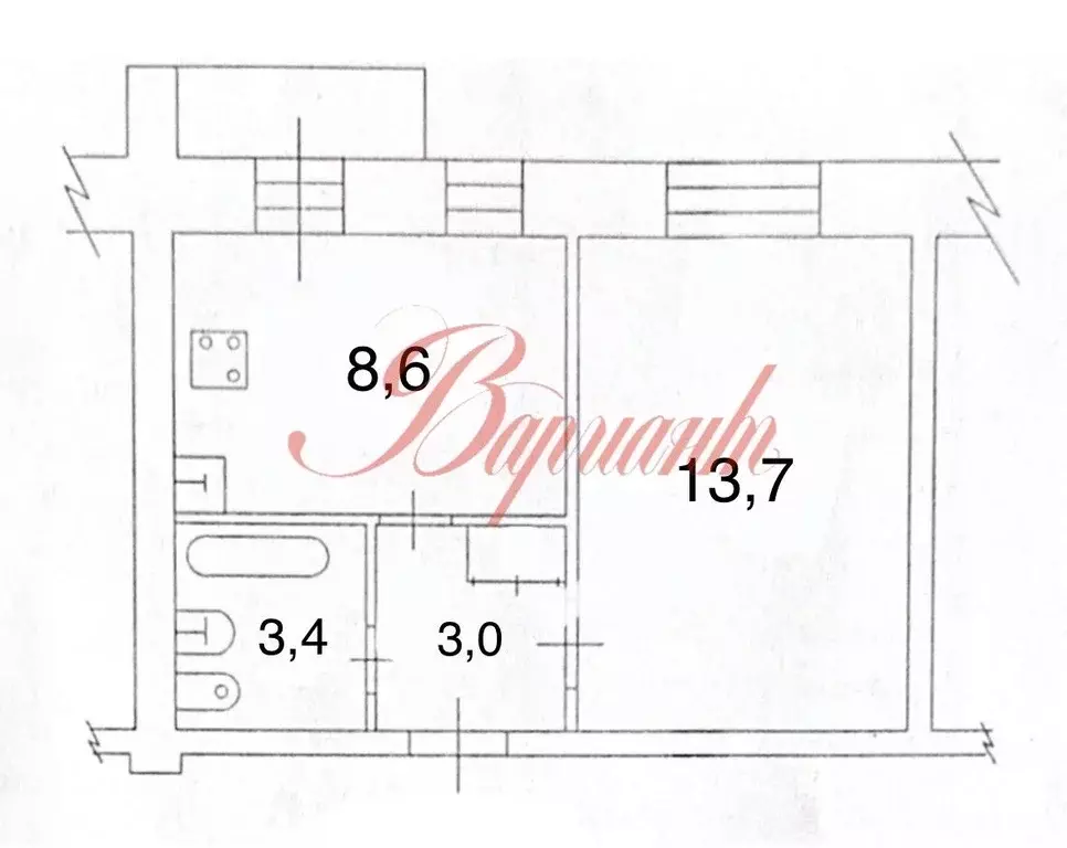 1-к кв. Архангельская область, Северодвинск Полярная ул., 43 (29.1 м) - Фото 2