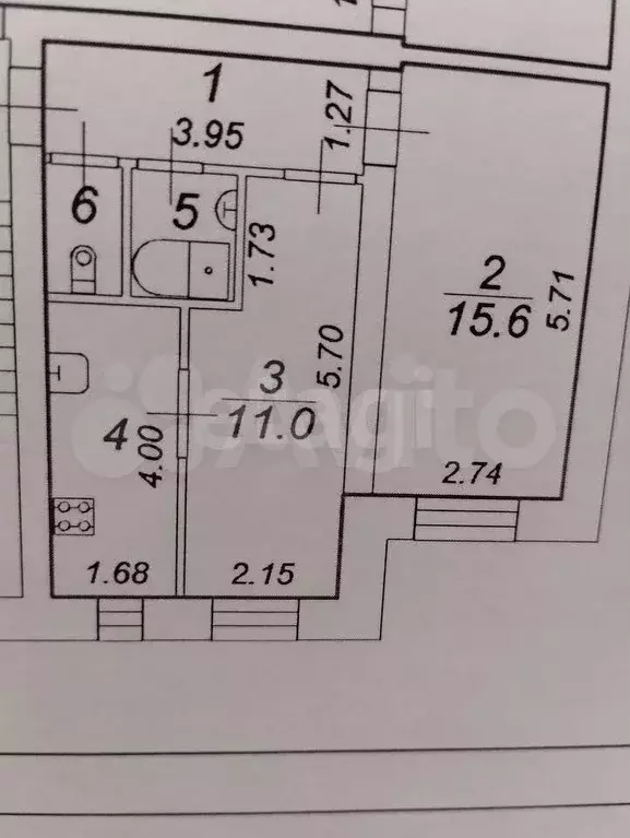 2-к. квартира, 41,8 м, 2/3 эт. - Фото 0