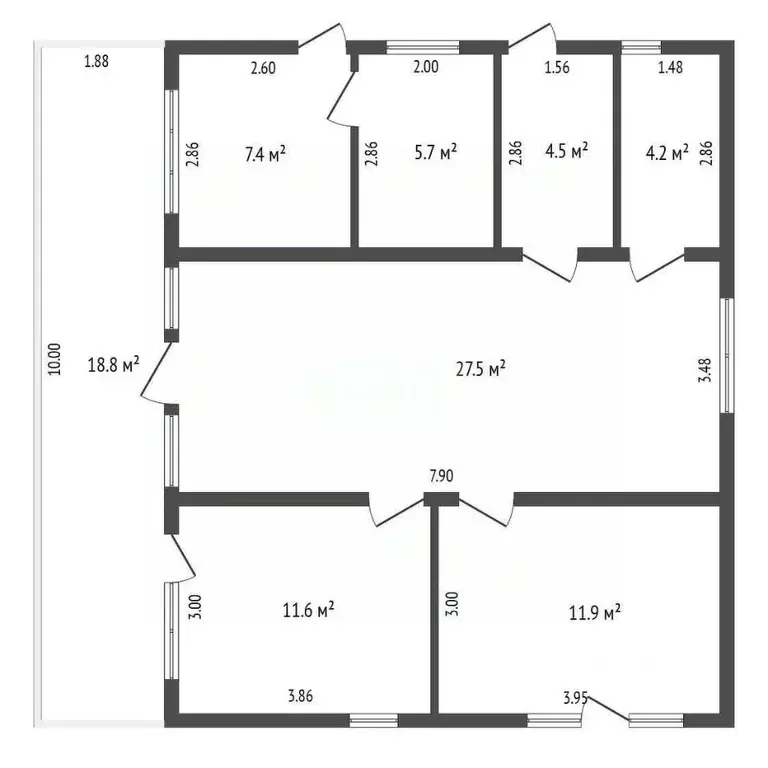 Дом в Челябинская область, Южноуральск Лесная ул., 50 (76 м) - Фото 2