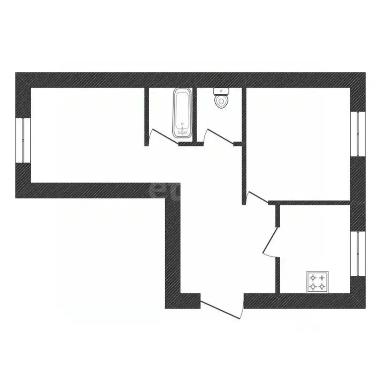 2-к кв. Ленинградская область, Волхов ул. Нахимова, 11 (53.4 м) - Фото 2