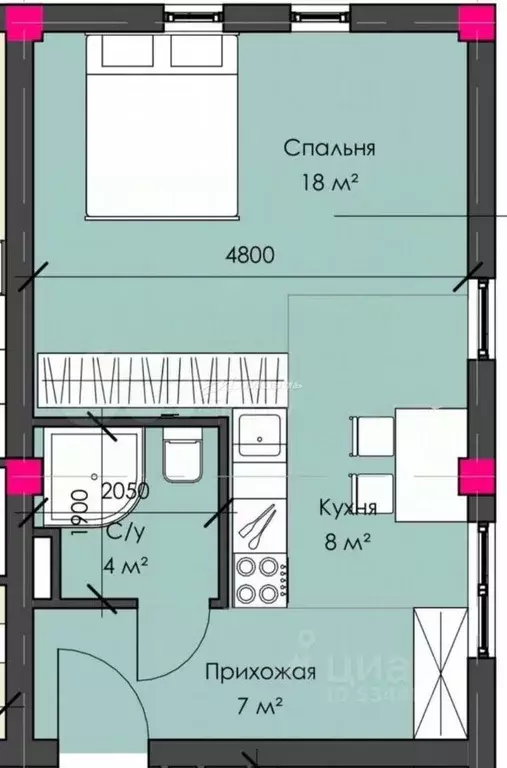 1-к кв. Крым, Симферополь ул. Поповкина, 2 (37.5 м) - Фото 2
