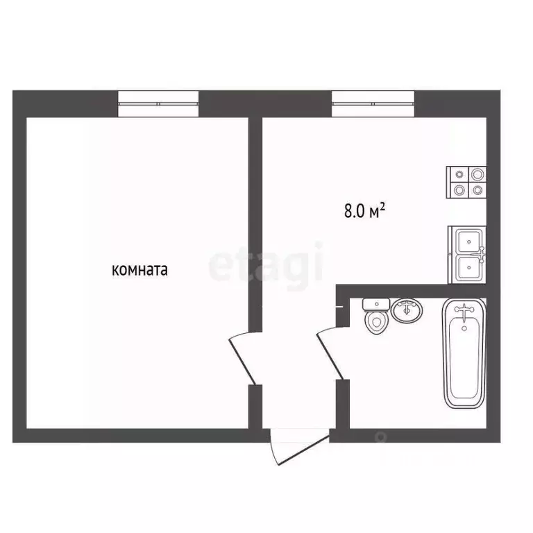1-к кв. Ямало-Ненецкий АО, Муравленко ул. Ленина, 6 (33.6 м) - Фото 1