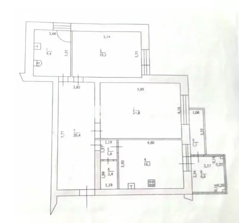 2-к кв. Татарстан, с. Высокая Гора ул. Хасана Шайдуллина, 2 (60.0 м) - Фото 1