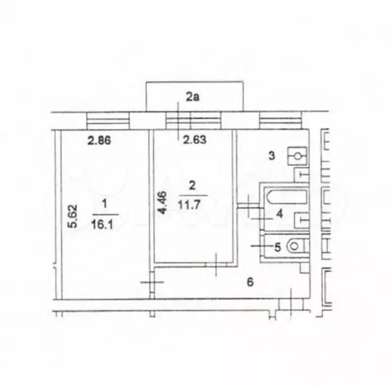 2-к. квартира, 43 м, 6/8 эт. - Фото 0