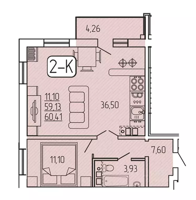 2-к кв. Бурятия, Улан-Удэ 140Б мкр,  (60.41 м) - Фото 1