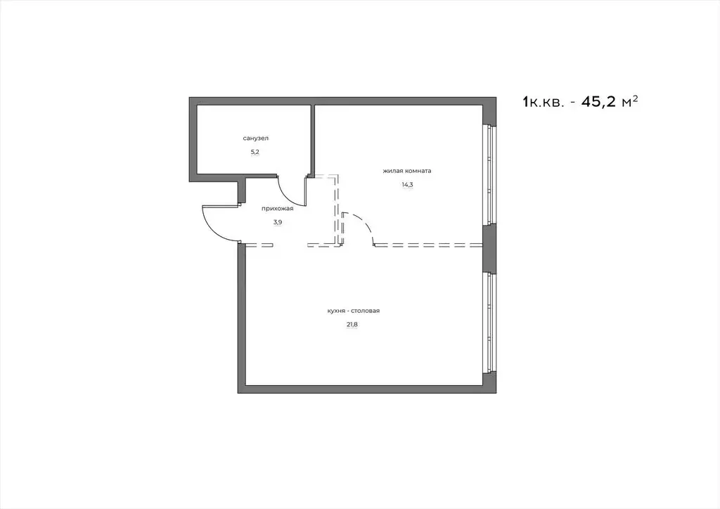 1-комнатная квартира: Пенза, улица Богданова, 39 (45.2 м) - Фото 0