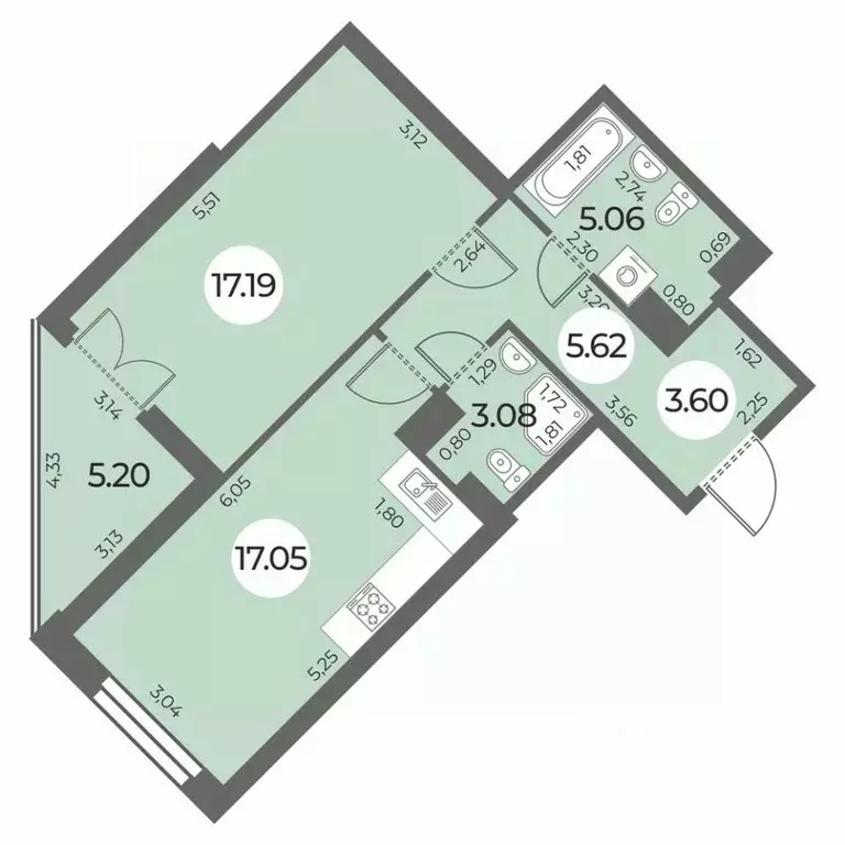 1-к кв. Санкт-Петербург Ленинский просп., 39с2 (54.2 м) - Фото 0