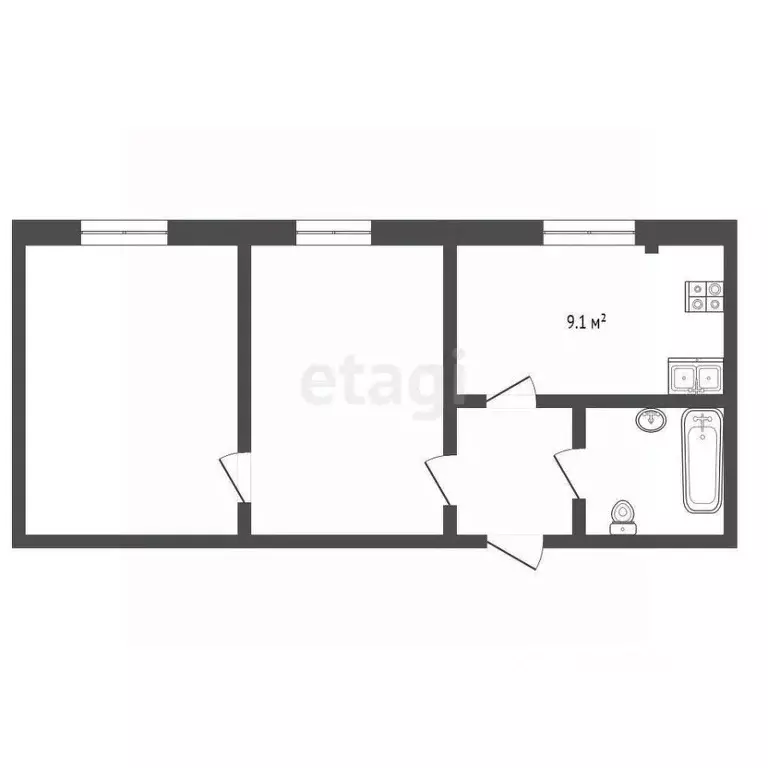 2-к кв. Ставропольский край, Кисловодск ул. 40 лет Октября (44.2 м) - Фото 2