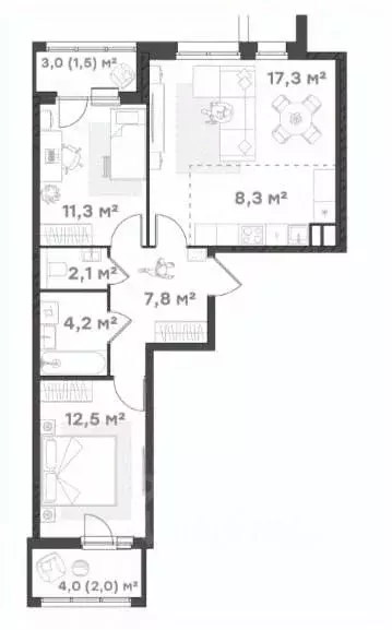 2-к кв. Ярославская область, Ярославль Тутаевское ш., 93Б (66.7 м) - Фото 1