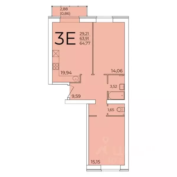 3-к кв. Архангельская область, Северодвинск ул. Торцева, 41 (63.91 м) - Фото 0