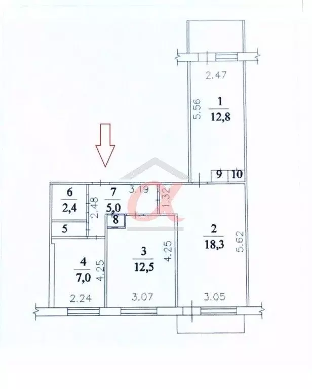 3-к кв. Кемеровская область, Кемерово просп. Химиков, 26 (60.5 м) - Фото 1