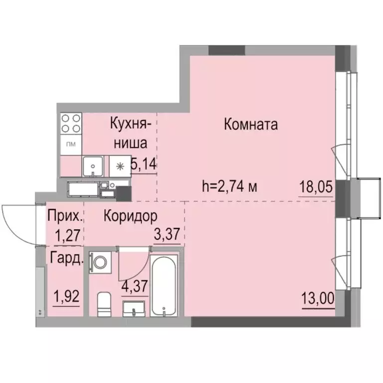 Квартира-студия: Ижевск, улица Лихвинцева, 17 (47.1 м) - Фото 0