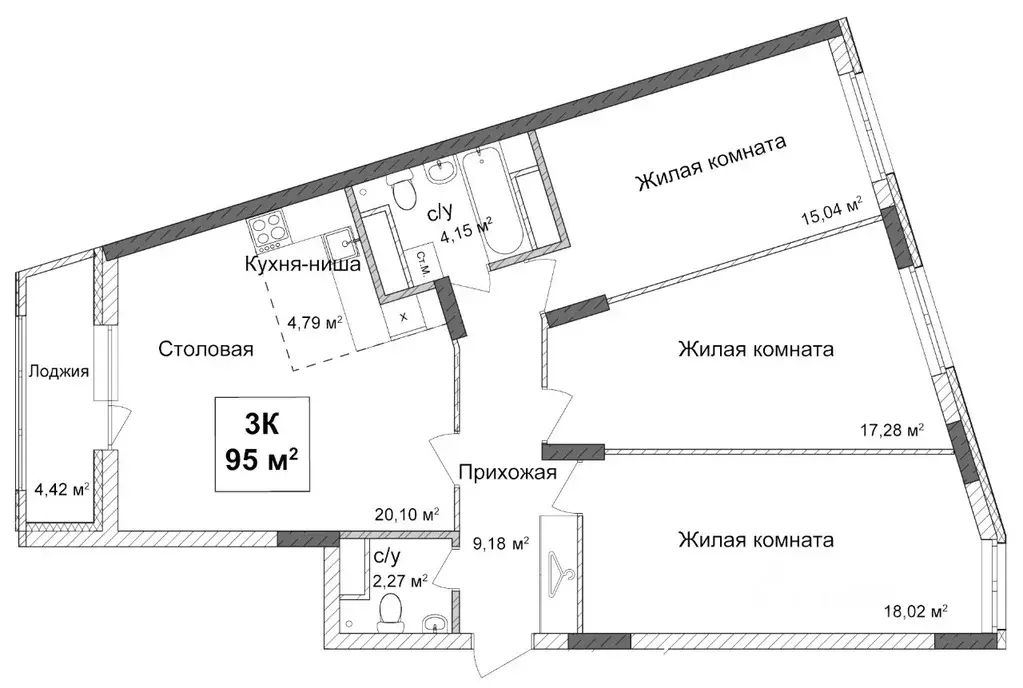 3-к кв. Нижегородская область, Нижний Новгород Подкова на Ванеева ... - Фото 0