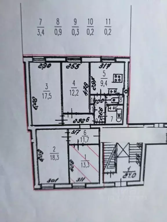 4-к кв. Санкт-Петербург ул. Ленсовета, 10 (87.4 м) - Фото 2