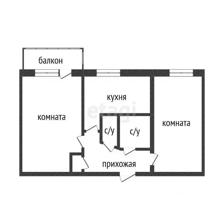 2-к кв. Ханты-Мансийский АО, Сургут ул. Бажова, 4 (44.9 м) - Фото 1