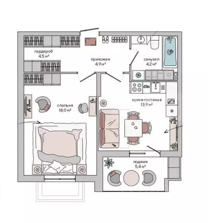 1-к кв. Крым, Судак ул. Инициативных, 80 (48.2 м) - Фото 1