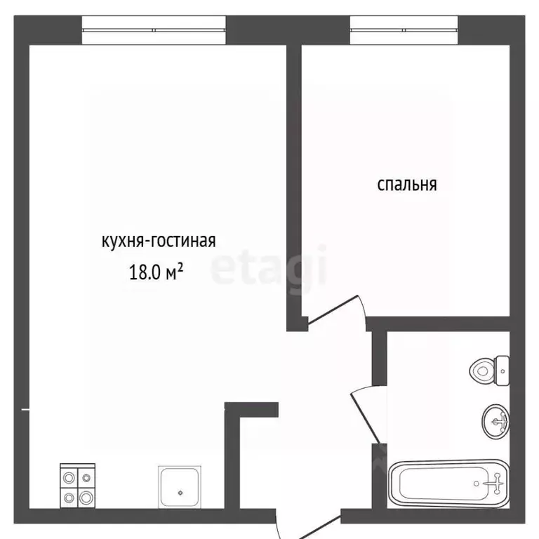 1-к кв. Тюменская область, Тюмень ул. Лесопарковая, 1к1 (36.8 м) - Фото 2