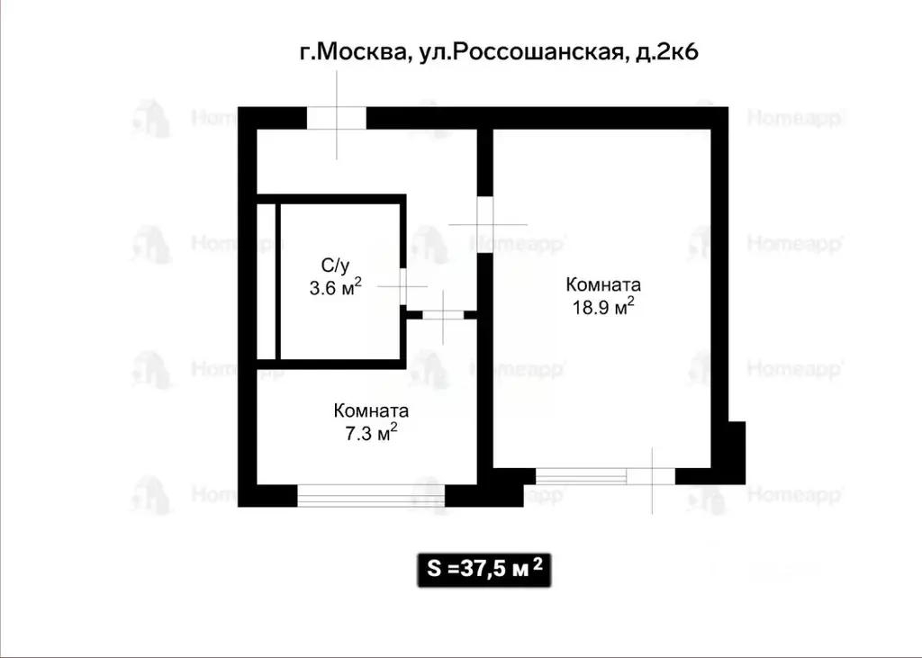 1-к кв. Москва Россошанская ул., 2К6 (37.5 м) - Фото 2