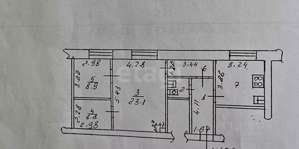 3-к кв. Липецкая область, Липецк ул. Имени Баумана, 333к16 (65.0 м) - Фото 0