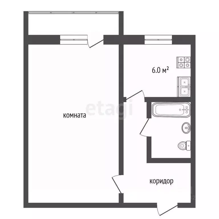 1-к кв. Камчатский край, Елизово ул. Ленина, 34 (32.7 м) - Фото 2