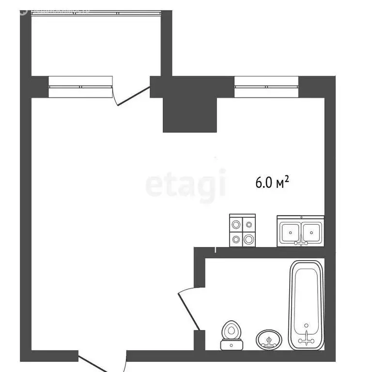 Квартира-студия: Омск, проспект Комарова, 11 (35.1 м) - Фото 1