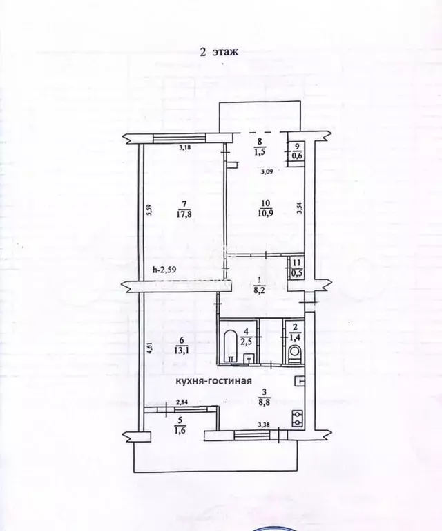 3-к. квартира, 70 м, 2/5 эт. - Фото 0