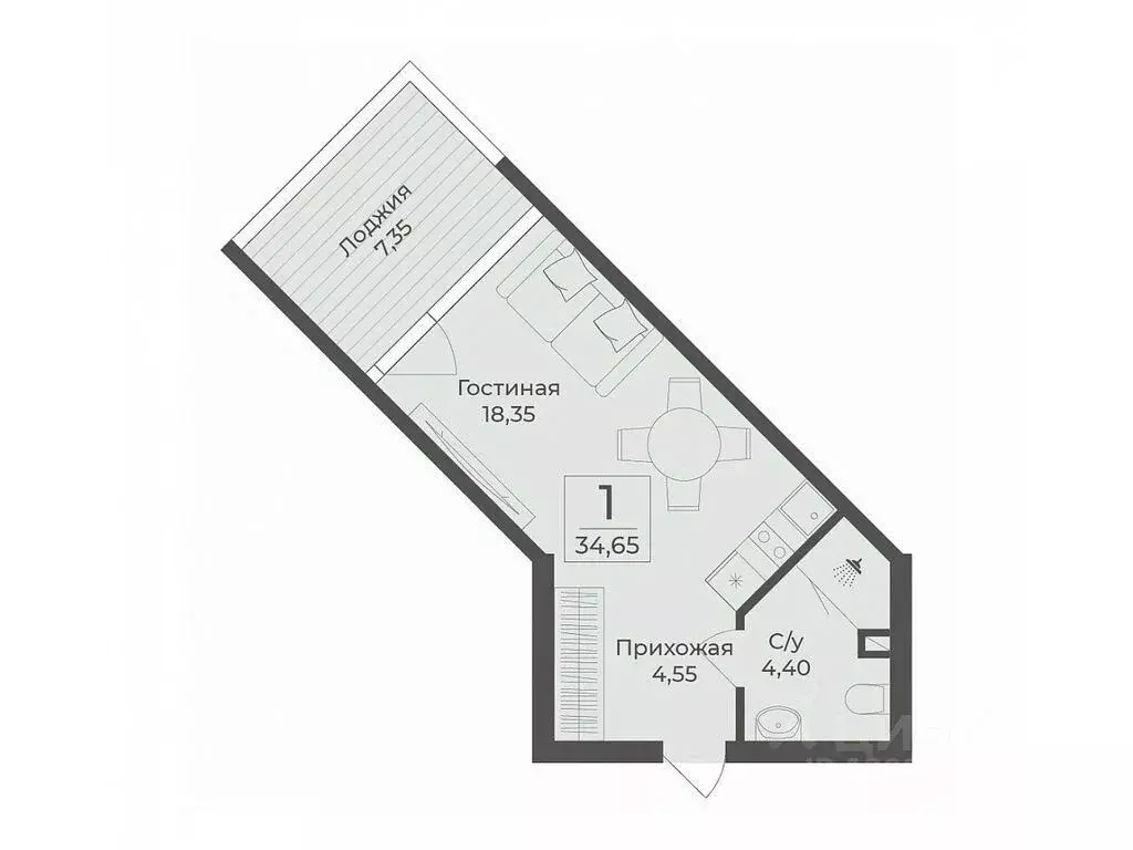 Студия Крым, Сакский район, с. Лесновка  (34.65 м) - Фото 0