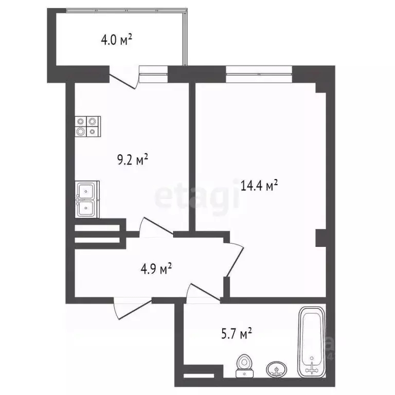 1-к кв. Севастополь ул. Токарева, 18В (38.2 м) - Фото 1