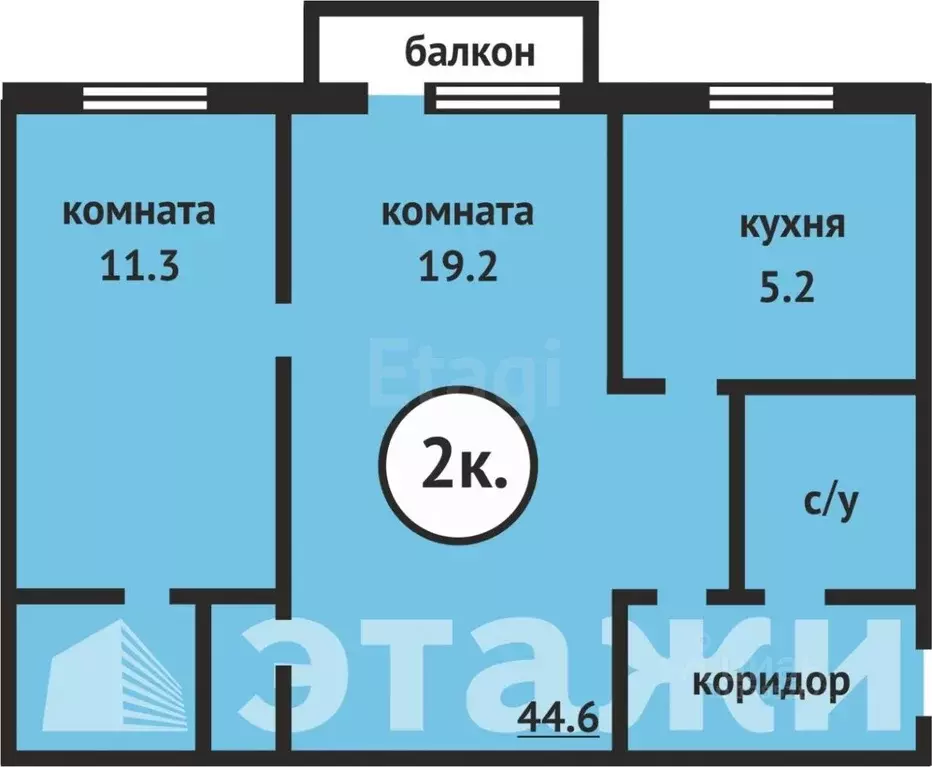 2-к кв. Приморский край, Владивосток Русская ул., 72А (46.0 м) - Фото 1