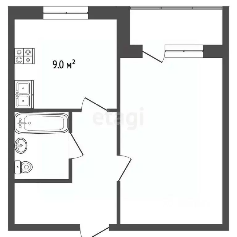 1-к кв. Мордовия, Саранск Коммунистическая ул., 133 (46.9 м) - Фото 2