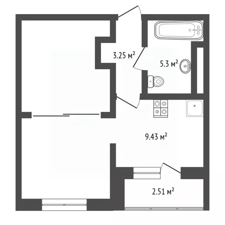 1-к кв. Тюменская область, Тюмень ул. Николая Никитина, 4к1 (40.8 м) - Фото 2