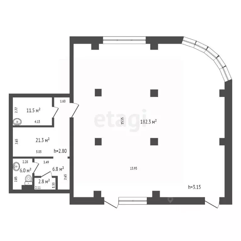 Офис в Красноярский край, Красноярск ул. Ерофеевская, 2 (231 м) - Фото 2