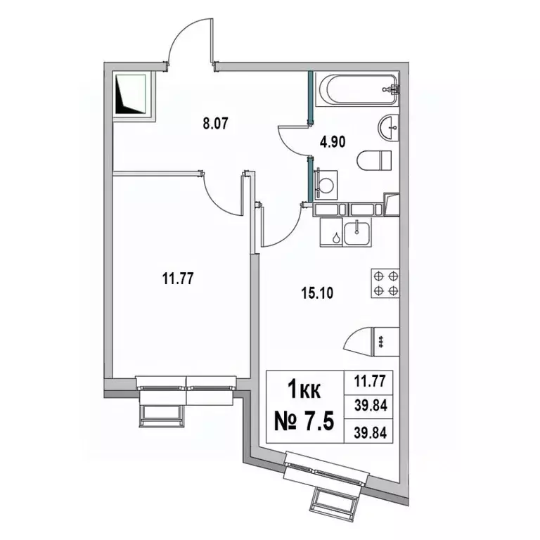 1-к кв. Ленинградская область, Выборг ул. 2-я Южная, 4 (39.84 м) - Фото 1