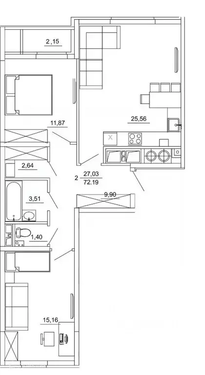 2-к кв. Рязанская область, Рязань ул. Земнухова (72.19 м) - Фото 1