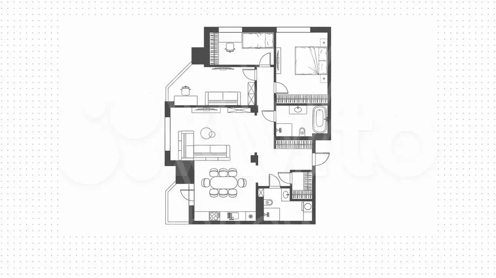 4-к. квартира, 120 м, 2/21 эт. - Фото 0