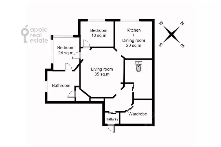 3-к кв. Москва 1-й Смоленский пер., 17 (130.0 м) - Фото 2