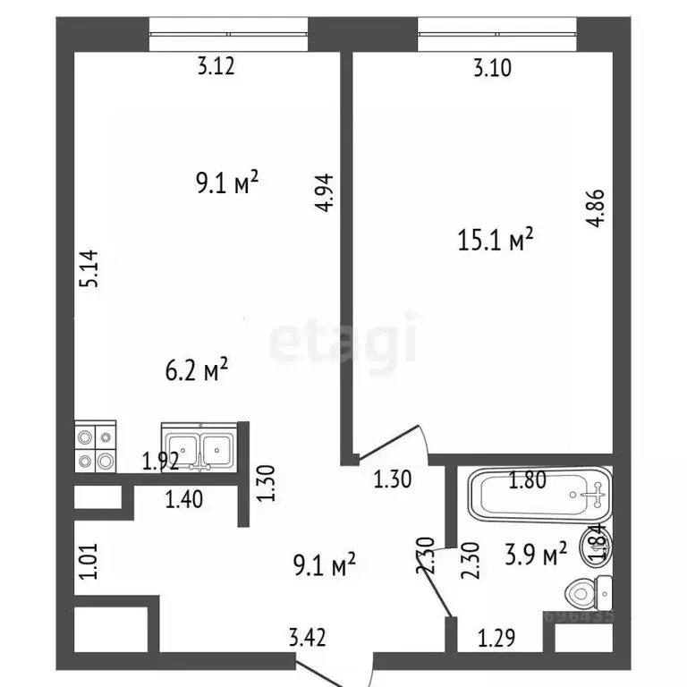 2-к кв. Москва Старый Петровско-Разумовский проезд, 1 (43.2 м) - Фото 2