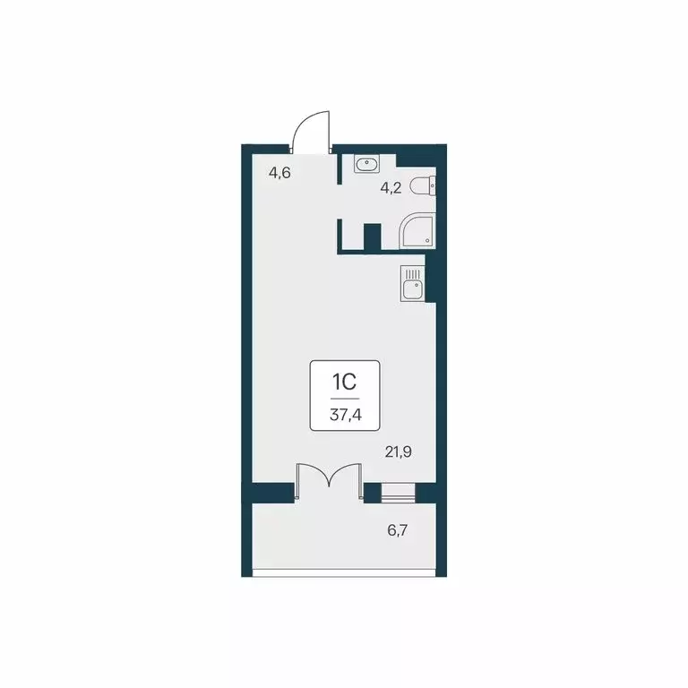 Квартира-студия: Алупка, Севастопольское шоссе, 6Ак3 (37.4 м) - Фото 1