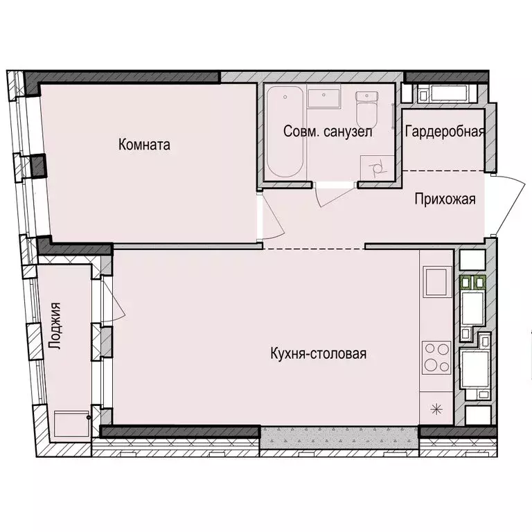 1-комнатная квартира: Казань, жилой район Седьмое Небо, ЖК Унай (40.3 ... - Фото 0