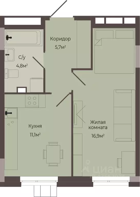 1-к кв. Нижегородская область, Нижний Новгород Соцгород жилрайон, 1-й ... - Фото 1