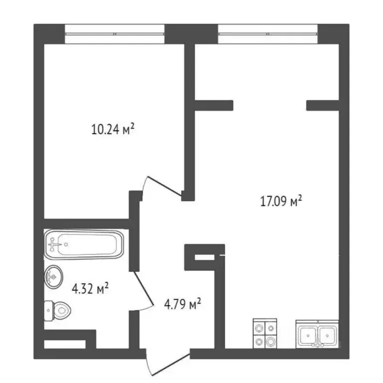Студия Тюменская область, Тюмень ул. Первооткрывателей, 10 (37.7 м) - Фото 2