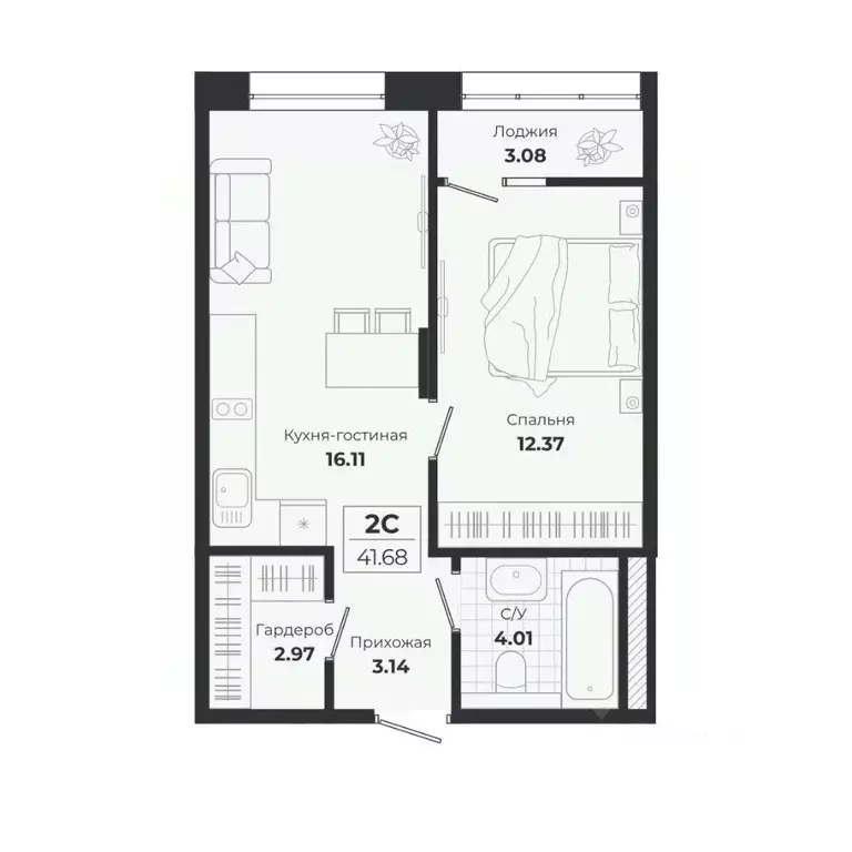 2-к кв. Новосибирская область, Новосибирск Лесоперевалка мкр, Ясный ... - Фото 0