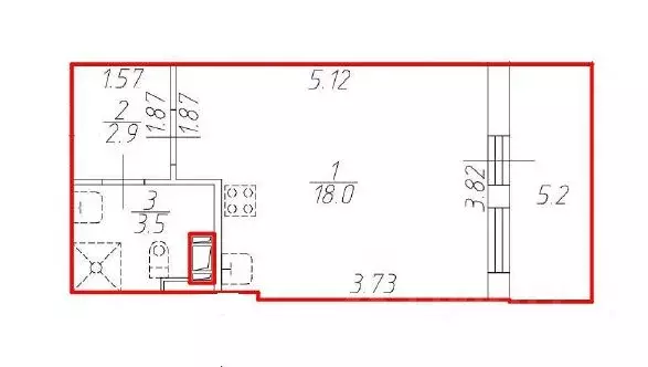 Студия Санкт-Петербург просп. Ветеранов, 171к2 (24.4 м) - Фото 2